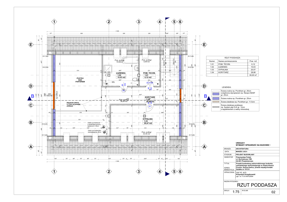 Ogrody 604 - Prusim - Plan piętra